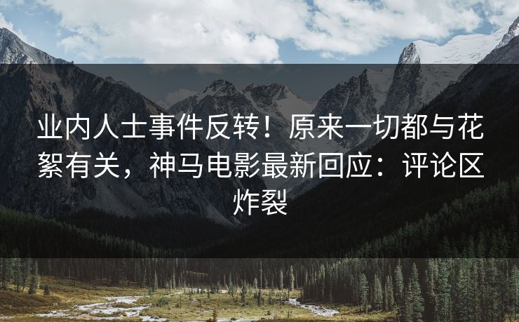 业内人士事件反转！原来一切都与花絮有关，神马电影最新回应：评论区炸裂
