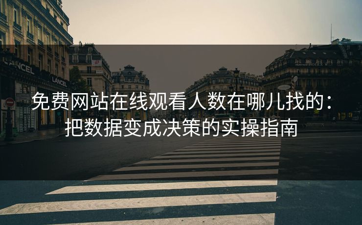 免费网站在线观看人数在哪儿找的：把数据变成决策的实操指南