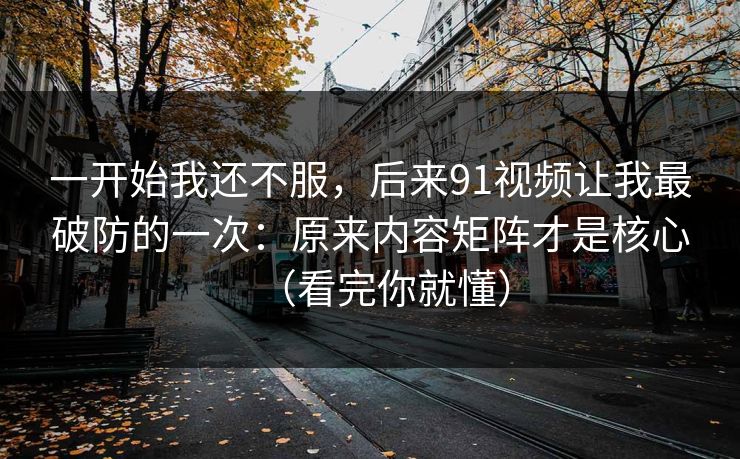 一开始我还不服，后来91视频让我最破防的一次：原来内容矩阵才是核心（看完你就懂）